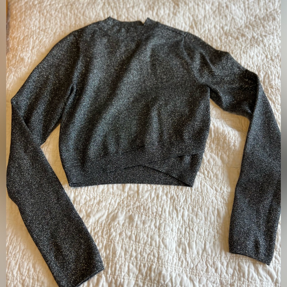 Black w/Silver Glitter Top